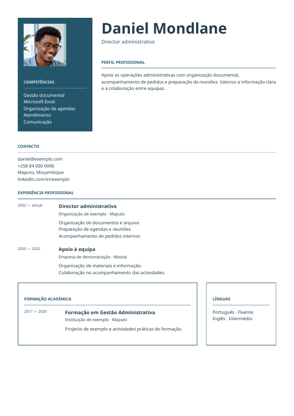 Exemplo Direcção: Retrato e competências na margem · Formação em base
